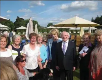  ??  ?? Members of the Mallow Women for Women group with President Michael D Higgins during a visit to Aras an Uachtarain in 2015.