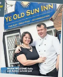  ??  ?? WARM WELCOME Kelly and Ashley outside pub