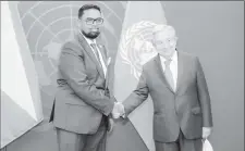  ?? ?? President Irfaan Ali with UN Secretary-General Antonio Guterres (Office of the President photo)