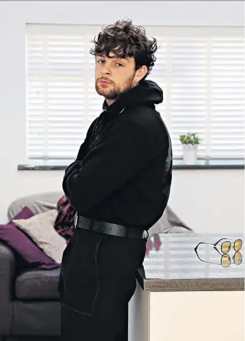  ??  ?? Riding high: Tom Grennan, pictured at his childhood home in Bedford, and, top left, with his mother Clare