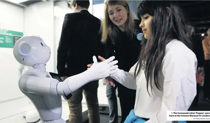  ?? AP Photo/Alastair Grant ?? The humanoid robot ‘Pepper’, seen here at the Science Museum in London