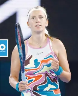  ?? — Reuters ?? Belarus’ Victoria Azarenka celebrates winning her quarterfin­al match against Jessica Pegula of the US in the Australian Open.