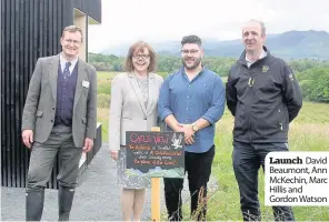  ??  ?? Launch David Beaumont, Ann McKechin, Marc Hillis and Gordon Watson