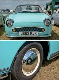  ??  ?? A Nissan Figaro on display at a Classic Car show in Surrey, England, July 8, 2018.