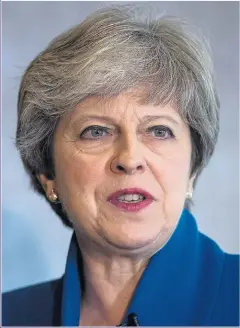  ?? Picture: WILL OLIVER/EPA ?? RIGHT WAY: Theresa May during her speech yesterday