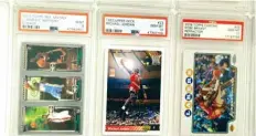  ??  ?? NBA star Michael Jordan cards are displayed.