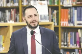  ?? GAVIN YOUNG FILES ?? Education Minister Demetrios Nicolaides says he is “incredibly proud of the work that’s gone into developing this new K-6 social studies curriculum.” The new draft curriculum will be piloted this fall.