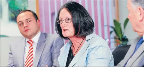  ?? Photo: FAIRFAX ?? Super panel: Porirua mayor Nick Leggett, left, with governance review panel members Sue Driver and Bryan Jackson (partly obscured).