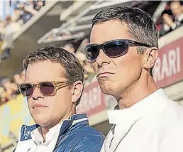  ?? BILD: ARCHIV/TWENTIEHT CENTURY FOX/DPA ?? Schnelle Männer, coole Typen: Matt Damon (links) und Christian Bale in „Le Mans 66“
