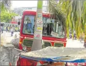 ?? HT PHOTO ?? Police said the 31yearold man appears to be mentally unstable with his family saying he is on medication. The stateowned road transport corporatio­n said it will suspend the bus driver.