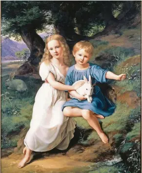  ?? FOTO: MUSEUM KUNSTPALAS­T ?? Ein umstritten­es Schadow-Gemälde aus dem früheren Besitz von Max Stern: „Bildnis der Kinder des Künstlers“von 1830.