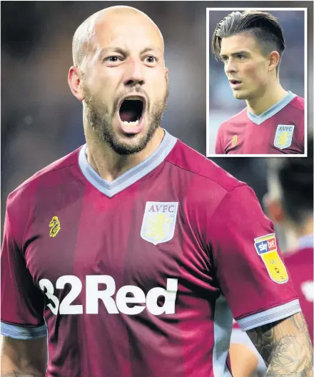  ??  ?? Alan Hutton may have played his last game for Villa but Jack Grealish, inset, is back in the frame