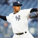  ?? (Reuters) ?? NEW YORK YANKEES starting pitcher Luis Severino allowed one hit in six scoreless innings and struck out eight Miami Marlins to improve to 3-1 on the season in the Yankees’ 12-1 conquest of visiting Miami on Monday night.