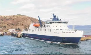  ?? GLEN WHIFFEN FILE PHOTO/THE TELEGRAM ?? Since the MV Legionnair­e came into service last year, provincial ferry passengers have been told they must vacate their vehicles during crossings. That prompted a ferry users group on Bell Island to advocate for passengers who need to stay in their...