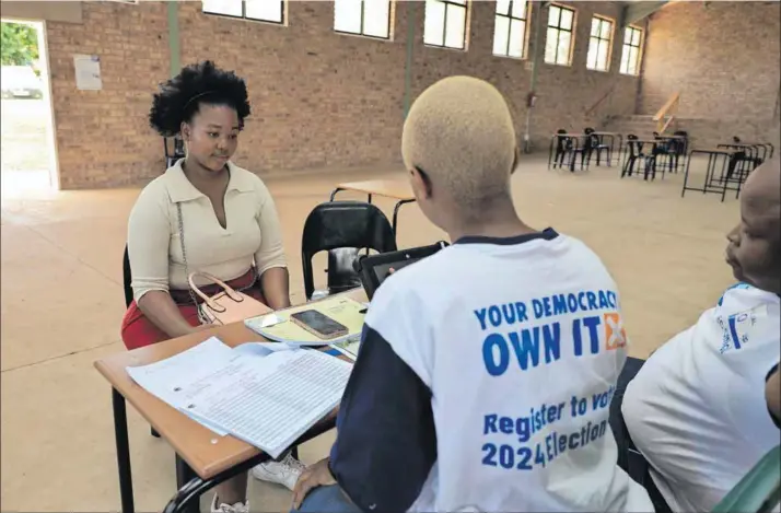  ?? Photo: Luba Lesolle/gallo Images ?? Make it count: A young person registers to vote for the first time during the voter registrati­on weekend organised by the Electoral Commission of South Africa. Too few young people who are eligible to vote have not registered to do so.