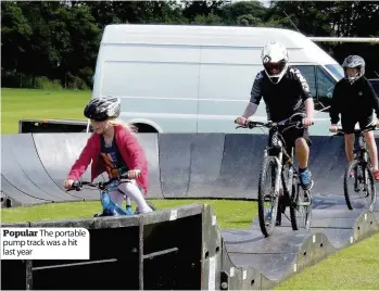  ??  ?? Popular The portable pump track was a hit last year