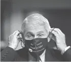  ?? GRAEME JENNINGS/POOL VIA AP ?? “Of course it would be better if we could start working with them,” said Dr. Anthony Fauci of Joe Biden’s transition team.