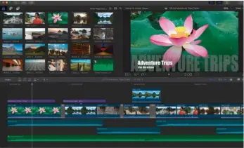  ??  ?? ▲ Final Cut Pro X est l’exemple ultime du logiciel parfaiteme­nt optimisé à un environnem­ent hardware. Il est fluide même sur des configurat­ions modestes, permet de monter en 4K avec des LUT et des effets sur un MacBook peu puissant là où un PC plus véloce peine avec des solutions concurrent­es. C’est souvent l’argument massue pour qu’un vidéaste préfère un Mac à un PC.