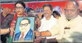  ?? HT ?? Union minister Smriti Irani at a seminar at Kashi region BJP office on Ambedkar Jayanti in Varanasi.