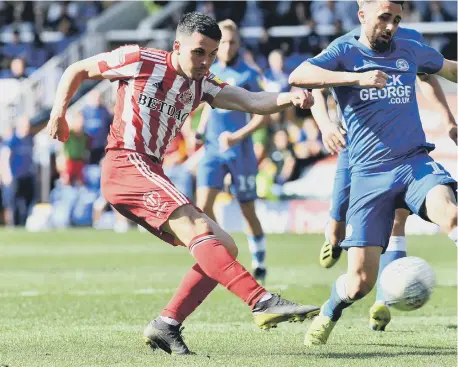  ??  ?? Lewis Morgan in action during his Sunderland loan.