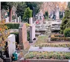  ?? FOTO: DPA ?? Wer stirbt, findet die letzte Ruhe meist auf einem Friedhof.