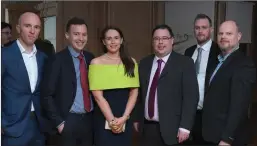  ??  ?? John Leahy, Gearoid Kearney, Miriam O’Sullivan, John Leahy , Derek Kelly and Alan O’Shea at the Cantillon Business Leaders dinner on Thursday.