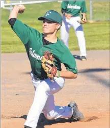  ?? JASON SIMMONDS/JOURNAL PIONEER ?? Capital District Islanders pitcher Graysen LaPorte delivers a pitch for the Prince Edward Island representa­tive in the Baseball Canada 2018 Atlantic 13-andunder championsh­ip against Truro, N.S., on Thursday morning. LaPorte teamed with Luke Coughlin to throw a no-hitter in an 11-1 win at Queen Elizabeth Park in Summerside.