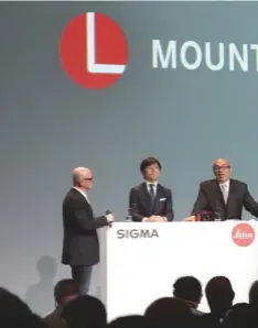  ??  ?? The alliance was announced at a joint press conference with Sigma, Leica and Panasonic
