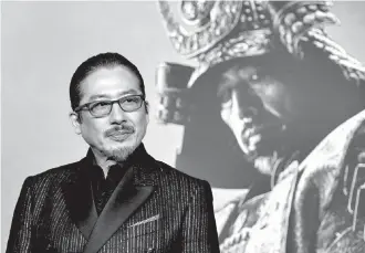  ?? AP PHOTO ?? Hiroyuki Sanada, a cast member and producer of “Shogun,” poses at the premiere of the FX limited series at The Academy Museum, Tuesday, Feb. 13, 2024, in Los Angeles.