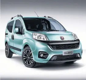  ??  ?? The Fiat Qubo has a new exterior look with larger, high-mounted headlamps plus a new front grille and chunky new front bumper