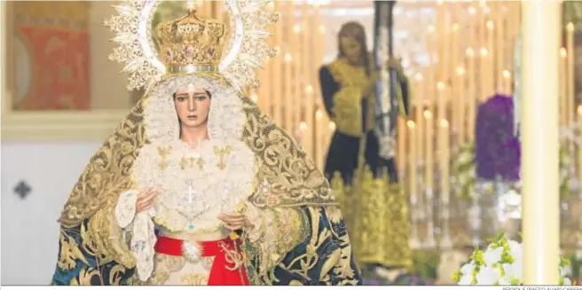  ?? REPORTAJE GRÁFICO: ÁLVARO CABRERA ?? María Santísima de la Esperanza y el Dulce Nombre de Jesús Nazareno del Paso en la basílica.