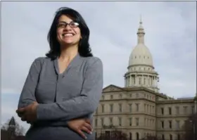  ?? AL GOLDIS — ASSOCIATED PRESS FILE PHOTO ?? In this Thursday, Nov. 6, 2008, file photo, Rashida Tlaib, a Democrat, is photograph­ed outside the Michigan Capitol in Lansing, Mich. In the primary election Tuesday, Aug. 7, 2018, Democrats pick former Michigan state Rep. Rashida Tlaib to run unopposed for the congressio­nal seat that former Rep. John Conyers held for more than 50 years. Tlaib would be the first Muslim woman in Congress.