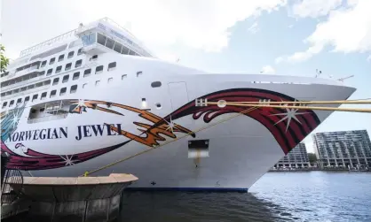  ??  ?? The Norwegian Jewel in Sydney last month. Though there are no suspected coronaviru­s cases on board, four countries have refused it permission to dock. Photograph: James Gourley/EPA