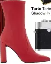  ??  ?? sepatu, STUART WEITZMAN TARTE tarteist™ metallic shadow in scandal