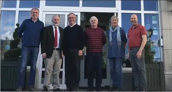  ??  ?? Ciarán Lally (left) and Dave Shannon (third from left) from the East Coast Greenway group with Jack O’Connor, Liz McManus, Ian McGahon and John Kenna from the Labour Party.