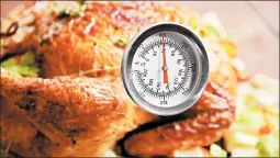  ?? DREAMSTIME ?? Use a meat thermomete­r to check internal temperatur­es of turkey and other meat.