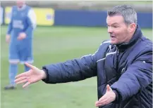  ??  ?? Annoyed Manager Paul McColl was furious after some of the referee’s decisions during his team’s match with Clydebank