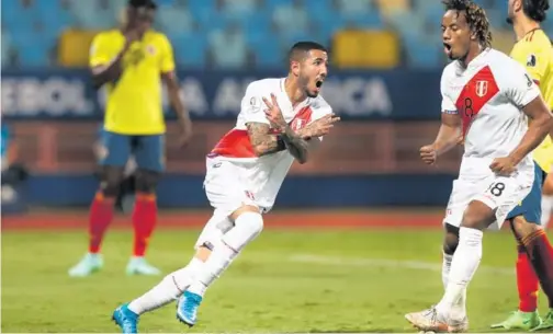  ?? FOTOS: JESúS SAUCEDO / ENVIADO ESPECIAL ?? Sergio anotó su primer gol en torneos oficiales con la selección peruana de mayores. Ha sido su tercer partido consecutiv­o como titular en la Bicolor.