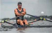  ?? STEVE MCARTHUR/ROWING NZ ?? Robbie Manson wants to be NZ’s men’s single sculler at the 2020 Tokyo Olympics.