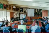  ??  ?? Above: Brian Tuor presenting to the Moutere Logging team.