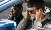  ?? Sony | TriStar Pictures ?? Ansel Elgort, right, and Jamie Foxx star in the less popcornfli­ck-ish “Baby Driver,” in theaters on June 28.
