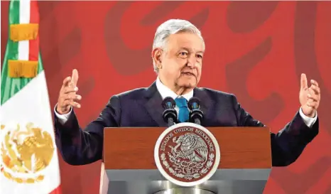  ?? FOTO: GUSTAVO DURÁN/DPA ?? Andrés Manuel López Obrador, Präsident von Mexiko, bei seiner täglichen morgendlic­hen Pressekonf­erenz.