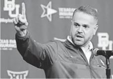  ?? ROD AYDELOTTE, AP ?? Baylor’s Matt Rhule, fresh off a Temple rebuild that culminated with back-to-back 10-win seasons, faces another uphill slog.