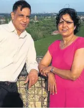  ??  ?? Murdered Vijay Patel, 49, with his wife Vibha