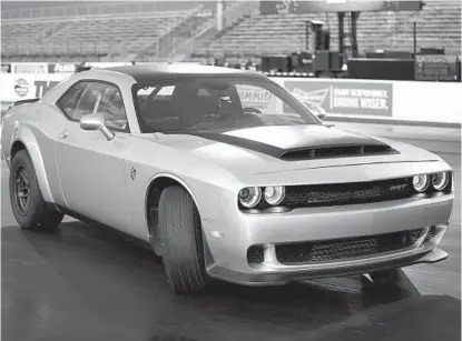  ?? JOHN LOCHER AP ?? The 2023 Challenger SRT Demon 170 is on display during an event to unveil the car Monday in Las Vegas.