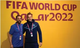  ?? ?? Gareth Southgate and England captain Harry Kane in Doha. Photograph: Martin Rickett/