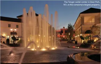  ??  ?? The Tanger outlet center in Deer Park, N.Y., is the company’s largest property.