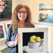  ??  ?? Work to display Regular exhibitor in Dunkeld, artist Kay Gwynne from Blairgowri­e