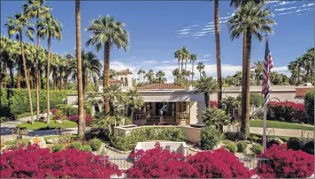  ?? Ryan V. Castillo / Berkshire Hathaway Homeservic­es / tns ?? the $7-million sale of Gene Autry’s Palm Springs, Calif., estate is the highest recorded in the desert city this year. the gated estate has drought-tolerant landscapin­g, multiple structures, a tennis court and a glass mosaic swimming pool.