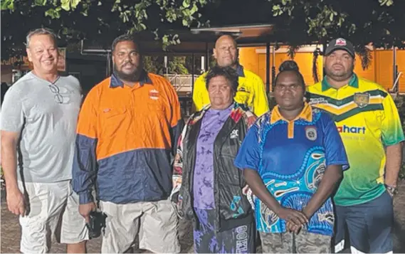  ?? ?? Members of the night patrol Mislam Sam, William Blackman, Raoul Miller, Valmay Doomadgee, Sylvia Doomadgee and Ebanese Oui. Picture: Supplied